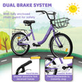 20 in Kids Bike for Boys & Girls Age 5 - 10, Children'S Bicycle with Front Basket & Rear Rack, Commuter Bike for School & Leisure