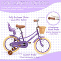 XJD Girls Bike for Toddlers and Kids Ages 2 - 12 Years Old, 12 14 16 in Kids Bike with Training Wheels & Basket, 20 in Girls Bicycle with Handbrake & Kickstand