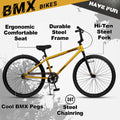 Cubsala 24 in BMX Race Bike Trident Bicycles Beginner - Level to Advanced Riders with 2 Pegs Trick Cycling and Professional Riding, Black