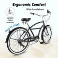 TRACER TAHA Beach Cruiser Bike for Men, 26 in Wheels, Hi Ten Steel Frame, 7 Speed, Hybrid Bike for Adults, Complete Cruiser Bikes, Coaster Brake, Matte Black