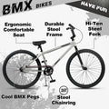 Cubsala 24 in BMX Race Bike Trident Bicycles Beginner - Level to Advanced Riders with 2 Pegs Trick Cycling and Professional Riding, Black