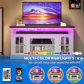 Dextrus Farmhouse LED TV Stand for Tvs up to 65'', Wood TV Media Console Entertainment Center for Living Room, White