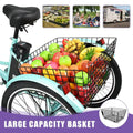 Docred 24" Electric Tricycle for Adults & Seniors, 7 Speed 3 Wheel E - Bike with Large Basket/Low - Step Through Frame, 350W Motor 36V/10.4AH Lithium Bettery, 15.5MPH