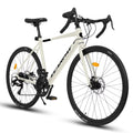 POVANLI 700C Road Bike for Men Women, 16 - Speed Outdoor Bike Disc Brakes, Racing Bike Light Weight Aluminum Frame, City Commuting Road Bicycle L Size, Adults Ages 14+, Gift(Dark Blue)