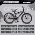 Cubsala 24 in BMX Race Bike Trident Bicycles Beginner - Level to Advanced Riders with 2 Pegs Trick Cycling and Professional Riding, Black