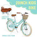 Aezusy 20 in Kids Bike with Basket for 7 - 10 Years Old Girls, Purple