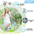 Aezusy 20 in Kids Bike with Basket for 7 - 10 Years Old Girls, Purple