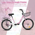 20 in Kids Bike for Boys & Girls Age 5 - 10, Children'S Bicycle with Front Basket & Rear Rack, Commuter Bike for School & Leisure