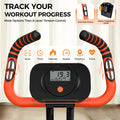 Pooboo 4 - in - 1 Exercise Bike, Foldable Stationary Bike, Tri - Position Indoor Cycling Bike with 8 - Level Resistance, Arm Resistance Bands, Pulse Sensor & Back Support Cushion for Home Gym Workout