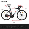POVANLI 700C Road Bike for Men Women, 16 - Speed Outdoor Bike Disc Brakes, Racing Bike Light Weight Aluminum Frame, City Commuting Road Bicycle L Size, Adults Ages 14+, Gift(Dark Blue)