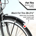 TRACER TAHA Beach Cruiser Bike for Men, 26 in Wheels, Hi Ten Steel Frame, 7 Speed, Hybrid Bike for Adults, Complete Cruiser Bikes, Coaster Brake, Matte Black