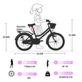 Aezusy 20 in Kids Bike with Basket for 7 - 10 Years Old Girls, Purple