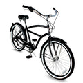TRACER TAHA Beach Cruiser Bike for Men, 26 in Wheels, Hi Ten Steel Frame, 7 Speed, Hybrid Bike for Adults, Complete Cruiser Bikes, Coaster Brake, Matte Black