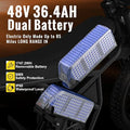 Riding'Times GT73 Electric Dirt Bike for Adults 2400W 48V 37MPH 36.4AH Dual Battery 85 Miles Range 25" Tires UL2849 Full Suspension