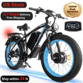 (US in Stock) 5000W Peak Dual Motor Electric Bike for Adults, 60V 25AH Removable Battery Ebike, 50MPH AWD 21 - Speed Mountain Snow E - Bike with 26" x 4.0 Fat Tire, Long Range Mountain Off - Road Ebikes