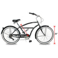 TRACER TAHA Beach Cruiser Bike for Men, 26 in Wheels, Hi Ten Steel Frame, 7 Speed, Hybrid Bike for Adults, Complete Cruiser Bikes, Coaster Brake, Matte Black