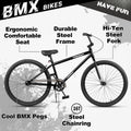 Cubsala 24 in BMX Race Bike Trident Bicycles Beginner - Level to Advanced Riders with 2 Pegs Trick Cycling and Professional Riding, Black