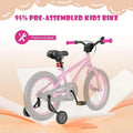 16" Kids Bike for 4-7 Years Old Girls Boys Sport Bicycle with Adjustable Saddle, Training Wheels, Reflectors