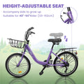 20 in Kids Bike for Boys & Girls Age 5 - 10, Children'S Bicycle with Front Basket & Rear Rack, Commuter Bike for School & Leisure