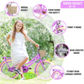 Aezusy 20 in Kids Bike with Basket for 7 - 10 Years Old Girls, Purple
