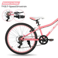Hiland 24 in Mountain Bike, Front Suspension Fork Bicycles for Adults Multiple Colors