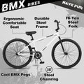 Cubsala 24 in BMX Race Bike Trident Bicycles Beginner - Level to Advanced Riders with 2 Pegs Trick Cycling and Professional Riding, Black