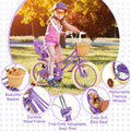 XJD Girls Bike for Toddlers and Kids Ages 2 - 12 Years Old, 12 14 16 in Kids Bike with Training Wheels & Basket, 20 in Girls Bicycle with Handbrake & Kickstand
