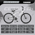 Cubsala 24 in BMX Race Bike Trident Bicycles Beginner - Level to Advanced Riders with 2 Pegs Trick Cycling and Professional Riding, Black